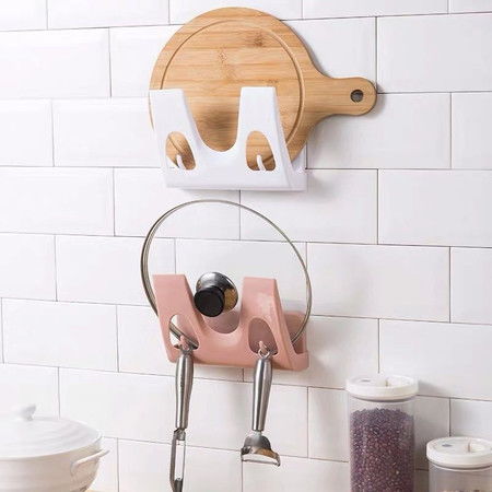 厨房收纳新革命 免打孔无痕锅盖架壁挂式多功能置物架