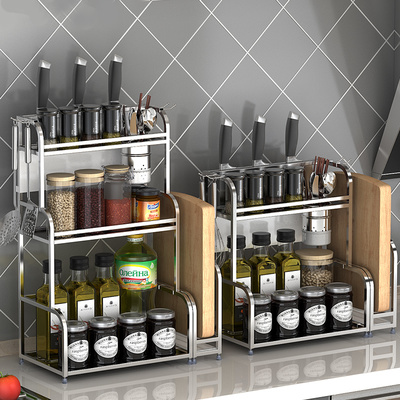 雅怡洁不锈钢厨房置物架 三层设计，壁挂落地两用，厨房收纳新体验